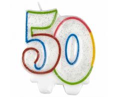Amscan 9900812 7,5 cm Milestone 50. Geburtstag Kerze