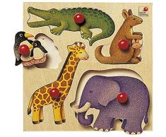 Selecta 62046 Zoo Holzpuzzle, 5 Teile