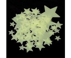 SHATCHI Glow in Dark-Star-4PK Aufkleber, für Kinderzimmer, 45 Stück, leuchtet im Dunkeln