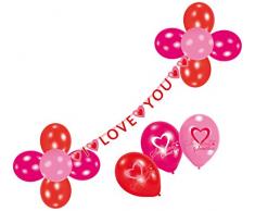 Riethmüller 450284 - Deko Set - Sweet Love, Girlande und 17 Luftballons