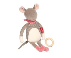 SIGIKID Mädchen, Spieluhr zum Aufziehen, Maus Signature, Babyspielzeug, empfohlen ab 0 Monaten, grau/rosa, 39200