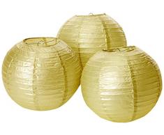 Amscan International 24056–19–55 24 cm Gold Papier Laternen