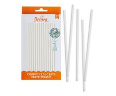 Decora Packung 80 Strohhalme aus Papier Bio-White, KB2B1