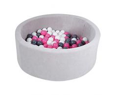 Knorrtoys 68170 - Bällebad Soft - Grey - 300 Bälle Creme/Grey/Rose