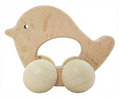 Hess 10866 - Holzspielzeug, Rolli Vogel aus Holz, nature