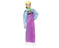 Barbie GHT95 BMR1959 Streetwear Signature bewegliche Puppe brünett mit neonfarbenem Kleid und Jeans Jacke, inkl. Accessoires und Puppenständer