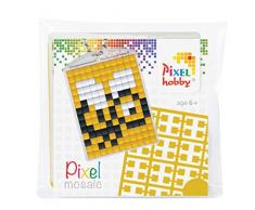 Pracht Creatives Hobby P23014 - Pixel Set Medaillon Biene, Schlüsselring, Anhänger, für Kinder, Jungen und Mädchen, ideal als kleines Geschenk, Mitgebsel, für den Kindergeburtstag