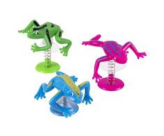 Boland 30777 - Springende Frösche, 3 Stück, Größe 5 x 5 cm, Plastik, Springer, Mitgebsel, Pinata, Kindergeburtstag, Hüpfspiel