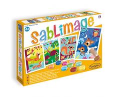 Sentosphere 08801 Sablimage Sandbilder Bastelset für Kinder, Motiv Waldtiere, Kreativset, DIY
