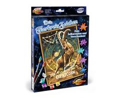 Schipper 609390669 - Malen nach Zahlen - Tierkreiszeichen, Steinbock - Bilder malen für Erwachsene, inklusive Pinsel und Acrylfarben, 18 x 24 cm