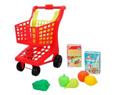 COLORBABY 49056 Einkaufstrolley mit Lebensmitteln und Babyschale