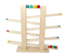 Hess Holzspielzeug 31121 - Kugelbahn mit Zubehör aus Holz, ca. 60 cm