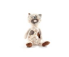 sigikid, Kuscheltier für Erwachsene u. Kinder, Katze Kiez Miez, BEASTS, Wollweiß/Grau/Braun