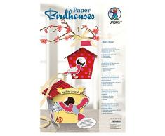 Ursus 22470099 - Paper Birdhouses, Bastelset für 10 Vogelhäuschen, retro style