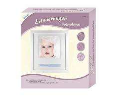 MAMMUT 129026 - 3D Erinnerungen Fotorahmen (MDF) Namensbändchen, Komplettset mit Bilderrahmen und doppelseitigen Klebepads, Kreativset für junge Eltern, Geschenkidee zur Geburt