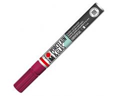 Marabu 01230034034 - Porcelain & Glas Painter, hochglänzender Porzellan- und Glasmalstift auf Wasserbasis, spülmaschinenfest nach Einbrennen, zum Malen und Schreiben, Strichstärke 2 - 4 mm, bordeaux