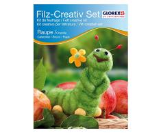 Glorex 6 2905 914 - Kreatives Filz Bastelset Raupe, Filzset mit Trockenfilzwolle, fertige Figur ist ca. 10 x 12 cm groß