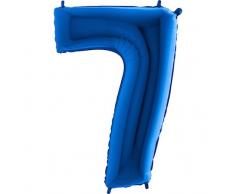 Trendario Folienballon Zahl 7 (Blau) - XXL Riesenzahl 100cm Ballon - Helium Luftballons für Geburtstag, Partydeko, Hochzeit (Zahl 0, Silber)