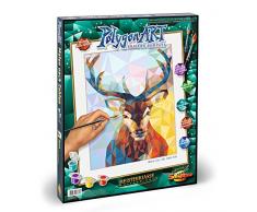 Schipper 609460737 - Malen nach Zahlen - Polygon Art Hirsch - Bilder malen für Erwachsene, inklusive Pinsel und Acrylfarben, 40 x 50 cm