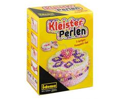 Idena 40328 Kleister Schmuckkästchen Bastelset, mit lufttrocknender Modelliermasse, bunten Perlen und Zubehör, 7 teilig