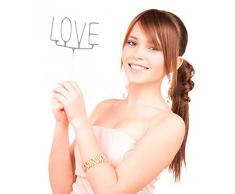 Wunderkerze * LOVE * in SILBER als funken-sprühende Liebes-Deko für Va