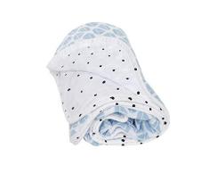Motherhood Baumwoll-Musselin Babydecke, 2-lagig, 95x110cm, vorgewaschen, Schiffe blau