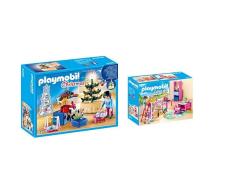 PLAYMOBIL 9495 Spielzeug-Weihnachtliches Wohnzimmer, Unisex-Kinder & 9270 - Fröhliches Kinderzimmer