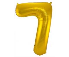 Folat 631877 - Folienballon Zahl 7 - gold - ca. 86 cm