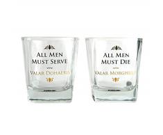 Game of Thrones Z885970 Whiskeygläser 2-er Set, All Men Must, Mehrfarbig