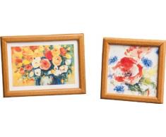 Rülke Holzspielzeug 21534 Puppenhauszubehör, holzfarben, Blumenmotiv