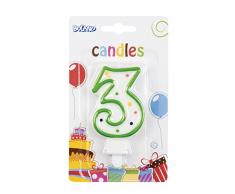 Boland 63403 Zahlen Kerze in farbiger Sortierung, 3
