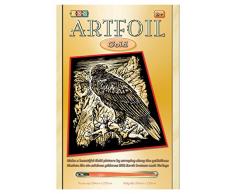 MAMMUT 8261015 - Artfoil, Kratzbild, Tiermotiv, Adler, gold, Komplettset mit Kratzbild, Kratzmesser und Anleitung, Scraper, Scratch, glänzend, Kratzset für Kinder ab 8 Jahre