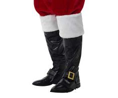 Smiffys Herren Weihnachtsmann Stiefel Überzieher mit Pelz, One Size, Schwarz, 21419