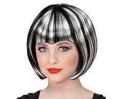WIDMANN 46922 Perücke Halloween für Kinder, Mädchen, Schwarz/Weiß
