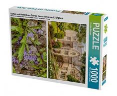 Garten und Herrenhaus Trerice House in Cornwall, England 1000 Teile Puzzle hoch