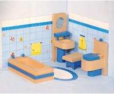 PUPPENHAUS PUPPENSTUBE MÖBEL BAD BADEZIMMER 4tlg. HOLZ Holzspielzeug