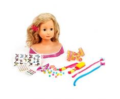 Mamatoy MMA03000 - Mama Glammy Ellie Frisierkopf mit Blonden Haaren, 102 Teile