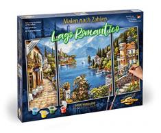 Schipper 609260818 - Malen nach Zahlen - Lago Romantico - Bilder malen für Erwachsene, inklusive Pinsel und Acrylfarben, Triptychon 50 x 80 cm