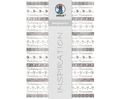 Ursus 60804602 - Designkarton Bordüren, 200 g/qm, 5 Blatt, Din A4, Einladung, Kommunion, silber