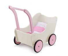 New Classic Toys - 10752 - Puppen & Zubehör - Puppenwagen - Creme - Einschließlich Bettgarnitur