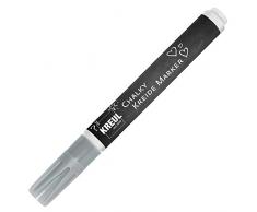 Kreul 22721 - Chalky Kreidemarker Medium, matte, non - permanente Flüssigkreide, zum Zeichnen auf Tafeln, Memoboards oder Glasoberflächen, mit formstabiler Rundspitze ca. 2 - 3 mm, Silver Show