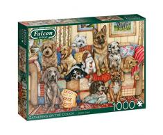 Jumbo 11293 1000 Piece Jigsaw Falcon de Luxe Puzzle Gathering on The Couch, 1.000 Teile