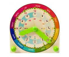 Hess Holzspielzeug 14657 - Lernuhr aus Holz, volle Stunden, ca. 16 x 16 cm