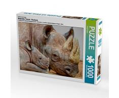 CALVENDO Puzzle Bedrohte Tierart - Nashorn 1000 Teile Lege-Größe 64 x 48 cm Foto-Puzzle Bild von Peter Roder