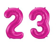 Folat 801096 - Folienballon - Zahl 23 - magenta - ca. 86 cm hoch