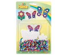 Hama 4207 Butterfly Large Pack Große Blister-Packung Schmetterling, Bügelperlen Midi, ca. 1100 Stück inklusive Stiftplatte und Zubehör, bunt, Einheitsgröße
