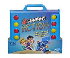 Hasbro Gaming E3578100 4 gewinnt Action, temporeiches Kinderspiel, blau