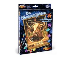 Schipper 609390673 - Malen nach Zahlen - Tierkreiszeichen, Stier - Bilder malen für Erwachsene, inklusive Pinsel und Acrylfarben, 18 x 24 cm