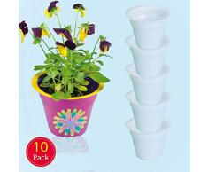 Baker Ross Blumentöpfe aus Plastik zum Basteln und Bemalen für Kinder ideal für Ostern und Frühling (10 Stück)