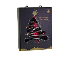 Riffelmacher & Weinberger 26254 Glaskugeln im Koffer (PVC-frei), 6 cm, 24 Stck./ Pckg, Burgund,